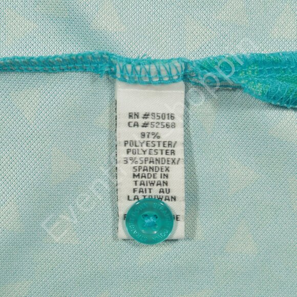 Straight Down Performance Triangle Print Golf Polo Shirt in Blue Green Size M - Picture 5 of 5